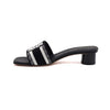 DIOR KCO112EZD Mules mit schwarzem Dwey Heel für Frauen, weißen Stickereien, Modellnummer aa65963 158545900 [P]
