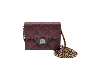CHANEL Caviar Classic Card Wallet Crossbody Bag CHA072619 151516958 [P]