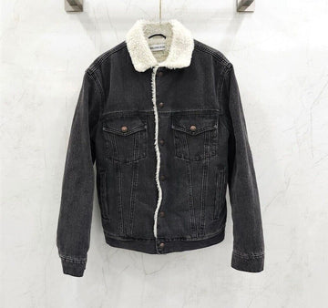 Balenciaga Wool Denim Logo Black Jacket 154130794 [P]