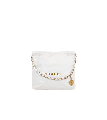 CHANEL Weiße kleine 22 Tasche mit Innenchip 65152 158579426 [P]