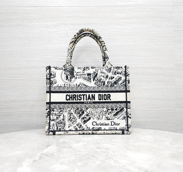 DIOR Planar Paris Book Tote Small Bag White Black M1265ZOMP 157148502 [P]