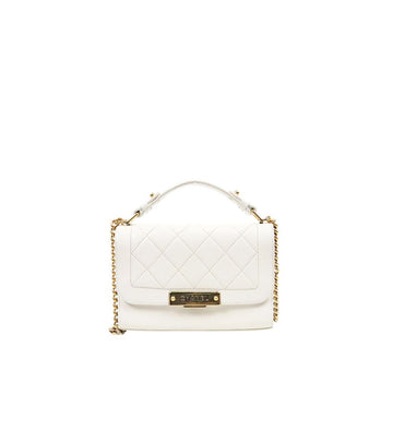 CHANEL White Flap Chain 2WAY Bag 63891 158584821 [P]