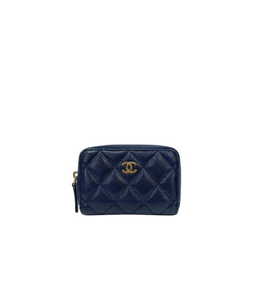 CHANEL Navy Caviare-Leder Reißverschluss-Kartenetui 60940 158584885 [P]