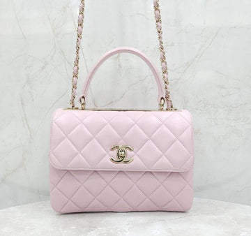 CHANEL Trendige CC Lammleder Kette Schultertasche Klein Gold 31 A92236 146769778 [P]