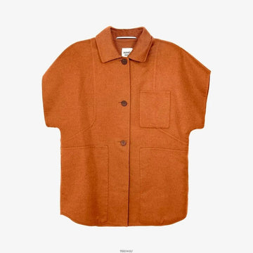 HERMES Ärmellose Kaschmirjacke orange H5E0235DC 158589952 [P]