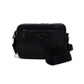 Prada Black Vitello Leather Triangle Logo Messenger Bag Shoulder Bag Crossbody Bag 2VH094 158592783 [P]