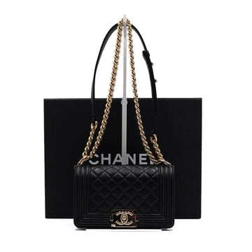CHANEL Lambskin Boy Small Gold Chain Shoulder Bag and Crossbody A67085 158592785 [P]
