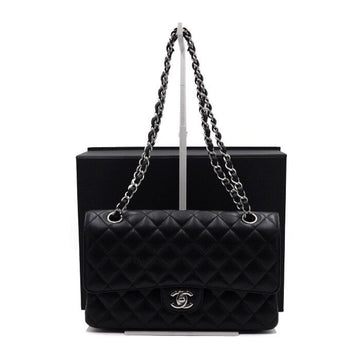 CHANEL Kaviar Classic Medium Schultertasche mit Silberkette A01112 158592788 [P]