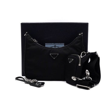 Prada Re-Edition 2005 Multi Hobo Chain Shoulder Bag in Black Nylon 158592798 [P]