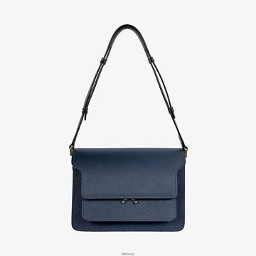 MARNI Saffiano Trunk Bag Medium Orion Blau E560HMRW 158595715 [P]