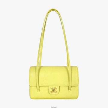 CHANEL AS6130 Preppy Coco Small Flap Bag Light Yellow 158596378 [P]