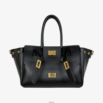 BALENCIAGA Glattes Leder Belle Air Carry All Mini Tasche Schwarz ARV93GQ5 158596402 [P]