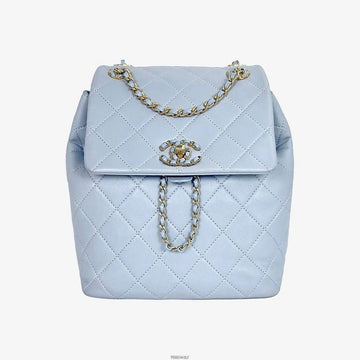 CHANEL Light Blue 19 Chain Backpack Lambskin VVNCIQIX 158597405 [P]