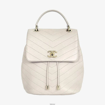 CHANEL Chevron Backpack Beige AS0640 158597406 [P]
