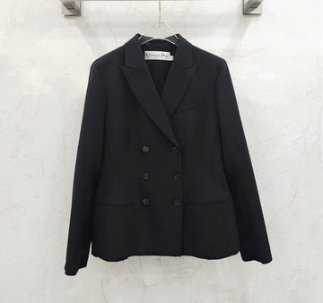 Dior Women's Fitted Black Wool Mohair Jacket 421V62A1030 129142331 [P]