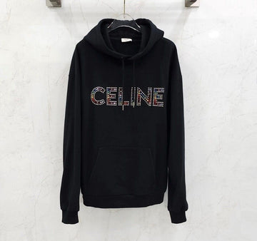 CELINE Strass Linienstein Kapuze Schwarz Multicolor 2Y87B670Q 141280187 [P]