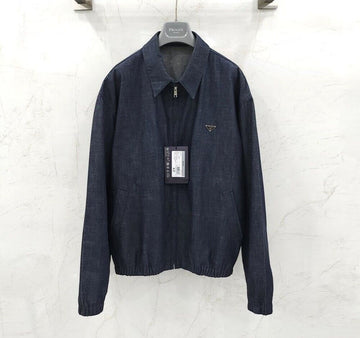 PRADA シャンブレー デニム ブルゾン ジッパー ジャケット GEB310 153469343 [P]