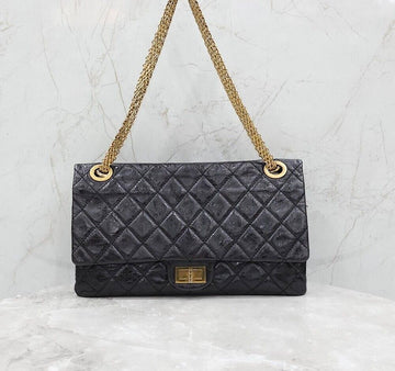 CHANEL Vintage 2.55 Flap Bag Gold-tone Maxi 12 Series 155005477 [P]