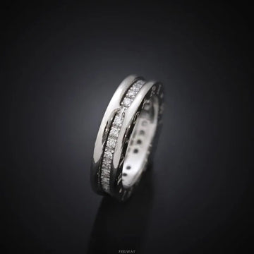 BULGARI 18k ビーゼロワン 1リング 18K ホワイトゴールド フルダイヤ 48号 4.6MM 7245380035 75875670 [P]