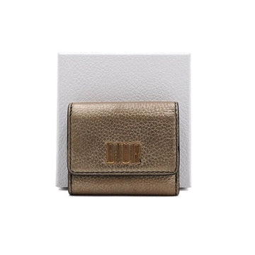 DIOR Damen Geldbörse aus metallic goldfarbenem Leder mit goldfarbenem Logo 12345 158611868 [P]