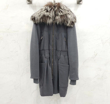 Dior Long Padding Jumper in Gray Silver Fur 154132025 [P]