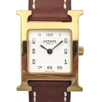 HERMES Hアワー ゴールドプレート 時計 HH1.201 9570545586 158613839 [P]