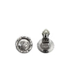 CHANEL Runde CC Metallic Silber Ohrringe 39583 158614035 [P]
