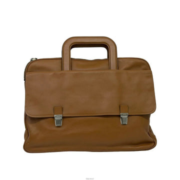 PRADA Braune Leder Zwei-Wege Aktentasche 11031 158614237 [P]