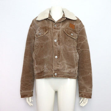 ACNE STUDIOS Damenjacke mit gepolsterter brauner Logo-Ansicht C90161 155946719 [P]
