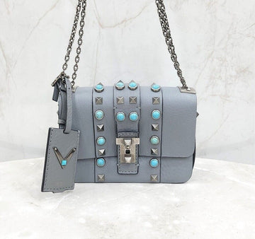 Valentino Turquoise Rockstud Mini Chain Crossbody Bag 154224777 [P]