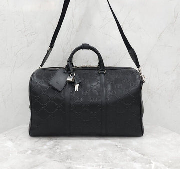 Gucci Embossed Duffel Bag Black 155005498 [P]
