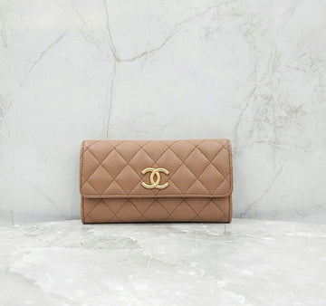 CHANEL Caviar Flap Snap Long Wallet 155005497 [P]