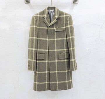 Thom Browne Checked Three Stripe Wool Coat 134527790 [P]