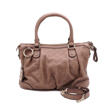 GUCCI GG Logo Symmetric Tote Bag in Pink Leather 247902 158649915 [P]
