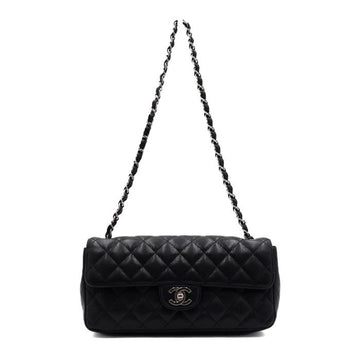 CHANEL Black Caviar Baguette Classic Silver Chain Shoulder Bag A15316 158650069 [P]