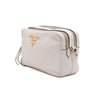 Prada White Vitello Daino Double Zipper Camera Shoulder Bag 158650258 [P]