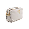 Prada White Vitello Daino Double Zipper Camera Shoulder Bag 158650258 [P]