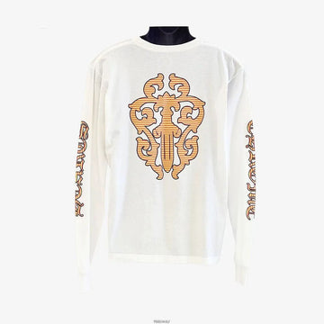 Chrome Hearts Scroll Logo Sleeve Print Pocket Long Sleeve T-Shirt White 6P2W45FP 158654876 [P]