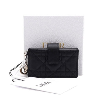DIOR ブラックラムスキンカナージュゴールドレディアコーディオンスモール女性カード財布 S00740NMJ 158654937 [P]
