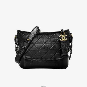 CHANEL Gabriel Hobo Bag Klein Schwarz 24. Serie Kalbsleder XXC42OWD 158656598 [P]