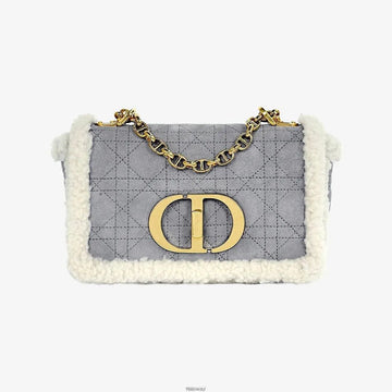 DIOR シアリングキルティングカローバッグスモールグレー61OG3J0I 158656603 [P]