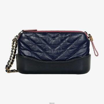 CHANEL Gabrielle Hobo Zwei-Wege-Ketten-Crossbody-Tasche Mini Navy 26 158656691 [P]