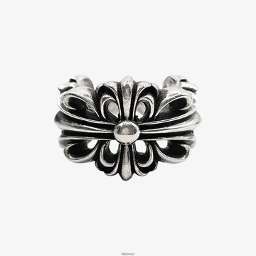 CHROME HEARTS Doppel Floral Bandring 15 Silber F9RBX122 158658317 [P]