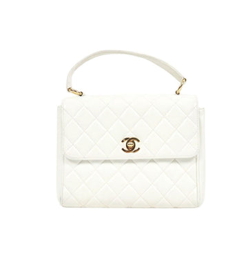 CHANEL White Quilted CC Flap Tote Bag 65240 158664777 [P]