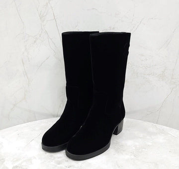 CHANEL CC-Logo Samt Stiefel G37981 150101560 [P]