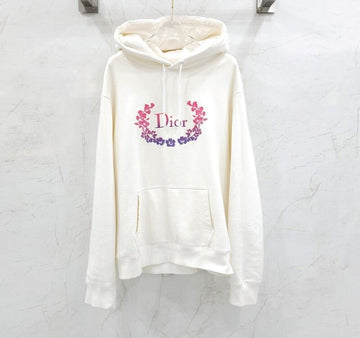 Dior White Flower Logo Hoodie 132977624 [P]