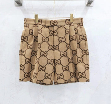 Gucci Brown GG Logo Jumbo Canvas Shorts 138828110 [P]