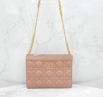 DIOR Neue pinke Karomuster Reißverschlusstasche Kettenbeutel S5106UWHC 153433795 [P]