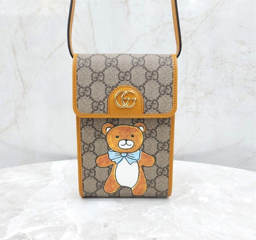 GUCCI x gg X カイ 限定版 GG シュプリーム テディベア ミニ クロスバッグ 150790262 [P]