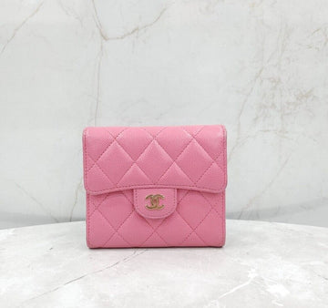 CHANEL ピンク キャビア クラシック 二つ折り財布 31番台 150790297 [P]